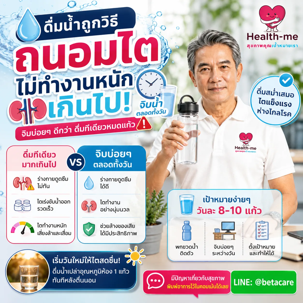 การดื่มน้ำเป็นกิจวัตรในวันทำงาน