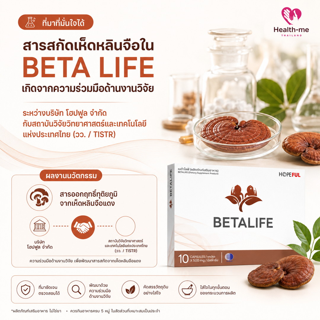 ความร่วมมือด้านงานวิจัยสารสกัดเห็ดหลินจือระหว่าง Hopeful และ วว. TISTR