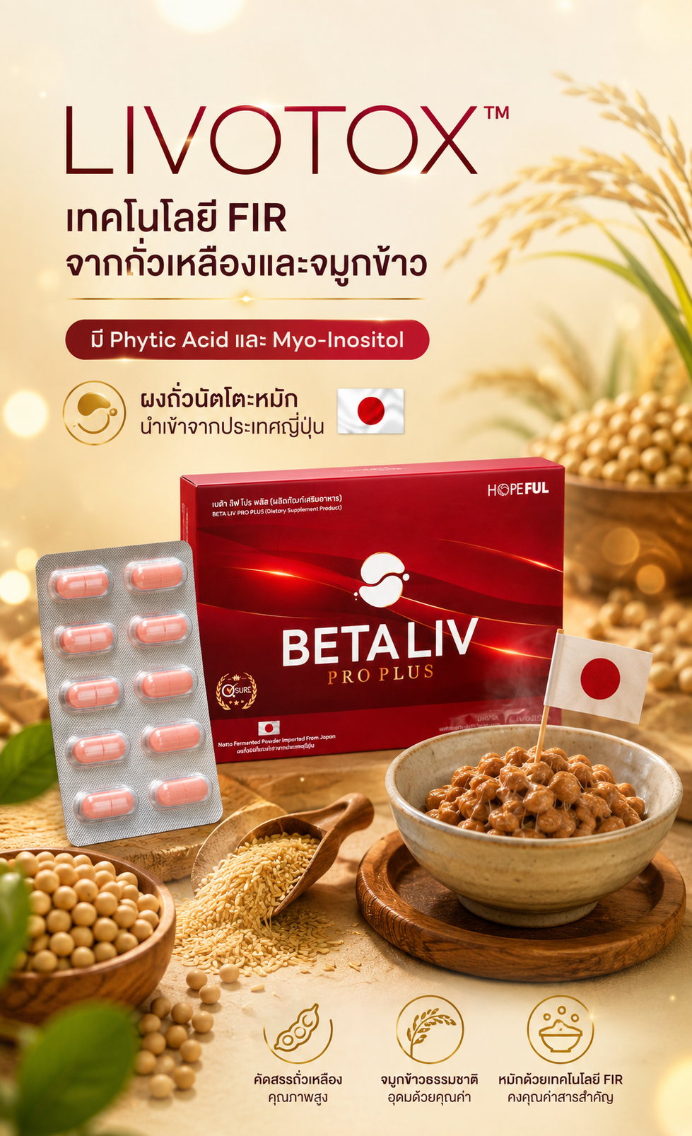 นวัตกรรม LIVOTOX จากถั่วเหลืองและจมูกข้าวด้วยเทคโนโลยี FIR
