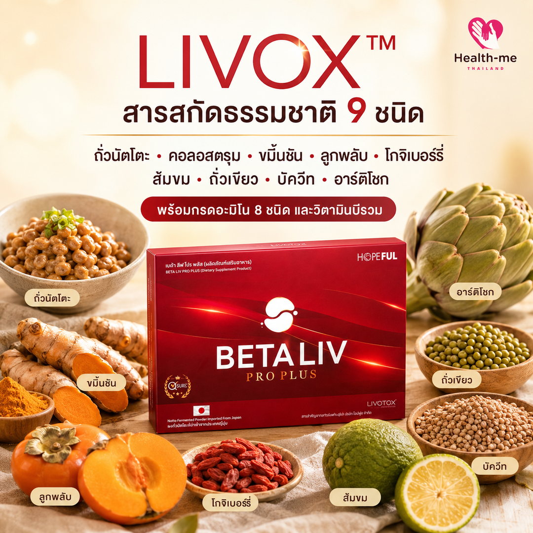 สารสกัดธรรมชาติ 9 ชนิดในนวัตกรรม LIVOX ของ BETA LIV PRO PLUS