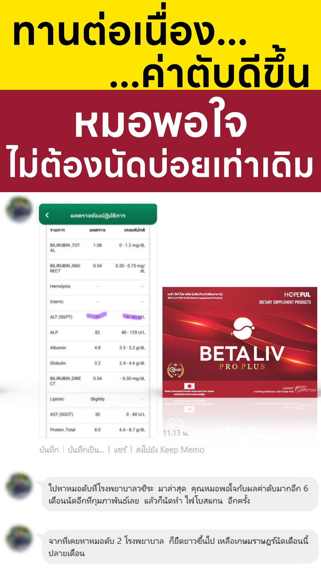 รีวิวลูกค้า Betaliv 2